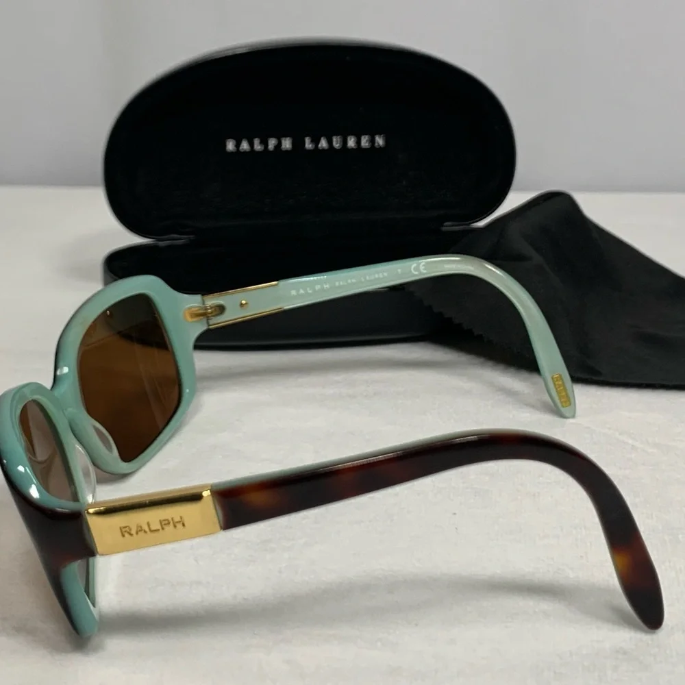 RALPH by Ralph Lauren Sunglasses Tortoise Turquoise Frames & Carrying Case Only